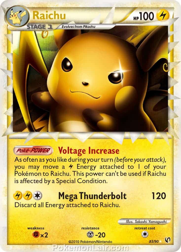 2010 Pokemon Trading Card Game HeartGold SoulSilver Undaunted Price List – 83 Raichu