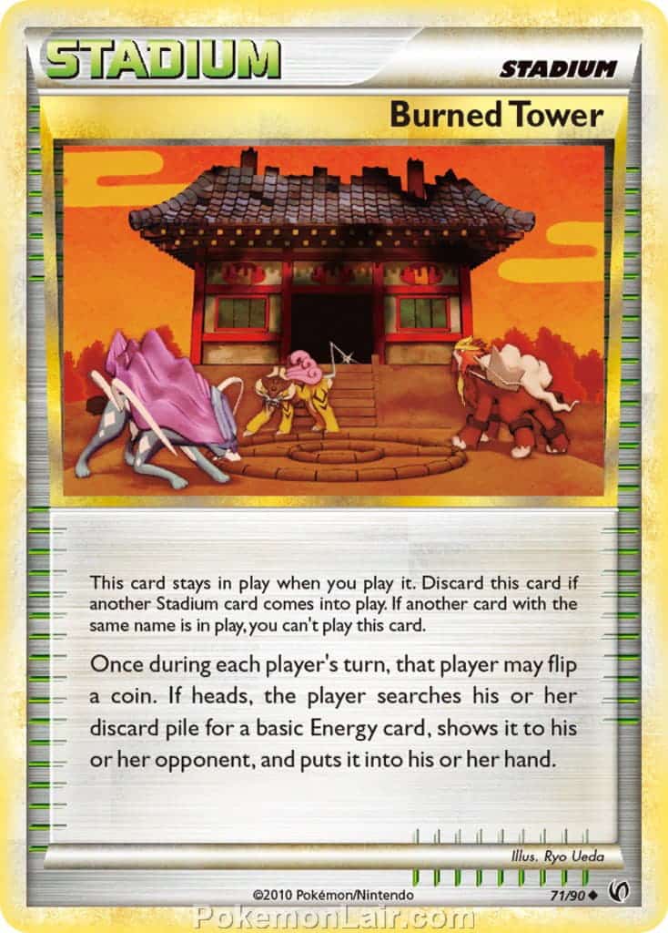 2010 Pokemon Trading Card Game HeartGold SoulSilver Undaunted Set – 71 Burned Tower