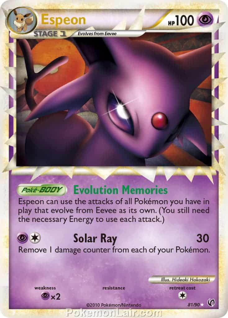 2010 Pokemon Trading Card Game HeartGold SoulSilver Undaunted Set – 81 Espeon