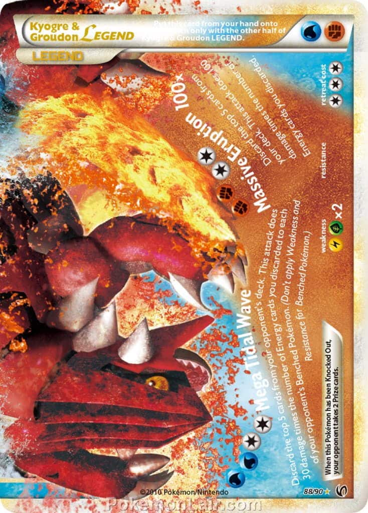 2010 Pokemon Trading Card Game HeartGold SoulSilver Undaunted Set – 88 Kyogre Groudon Legend
