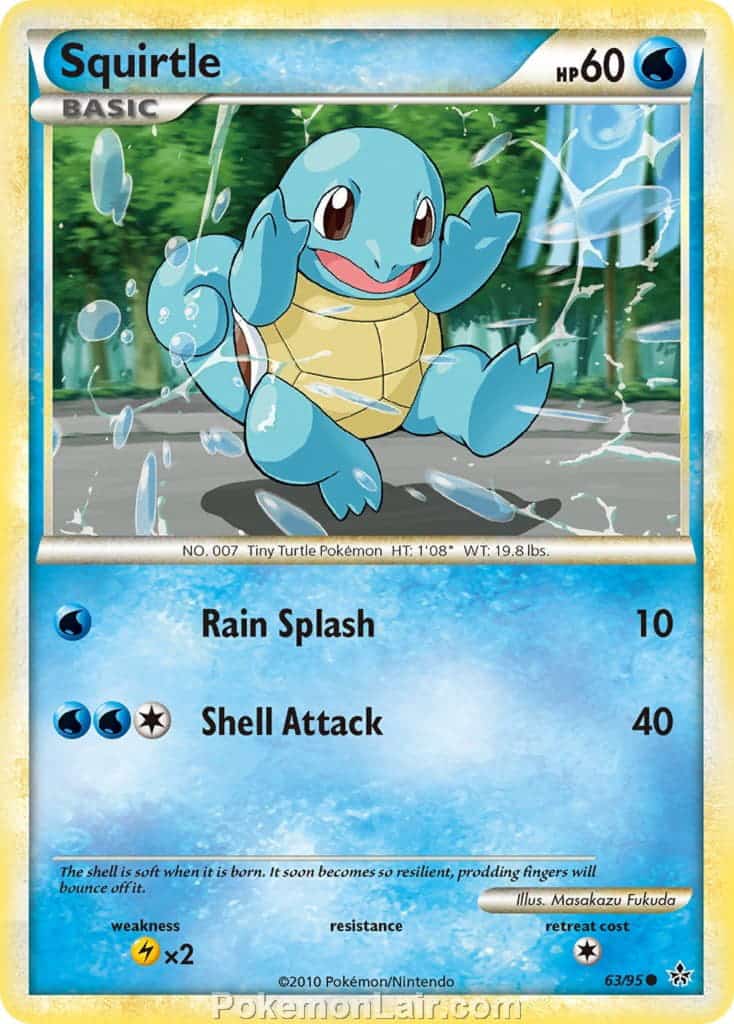 2010 Pokemon Trading Card Game HeartGold SoulSilver Unleashed Price List – 63 Squirtle