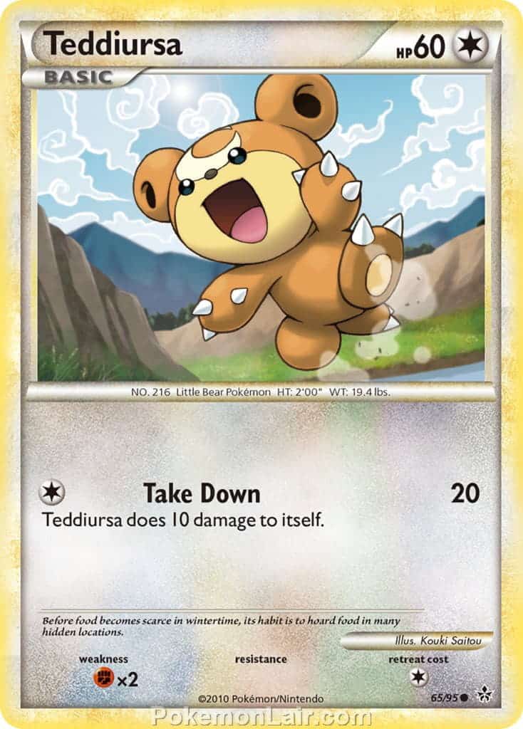 2010 Pokemon Trading Card Game HeartGold SoulSilver Unleashed Price List – 65 Teddiursa