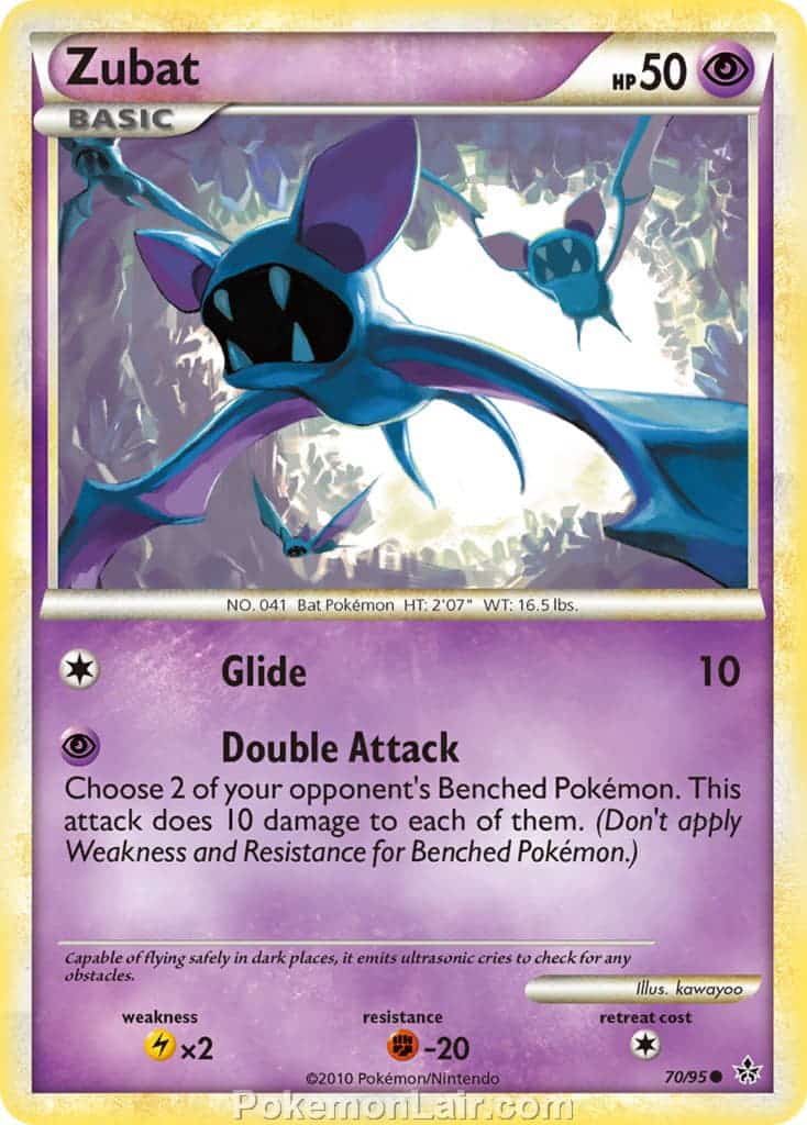 2010 Pokemon Trading Card Game HeartGold SoulSilver Unleashed Price List – 70 Zubat