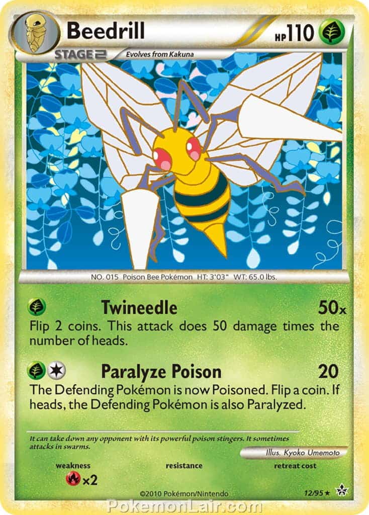 2010 Pokemon Trading Card Game HeartGold SoulSilver Unleashed Set – 12 Beedrill
