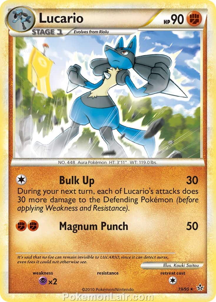 2010 Pokemon Trading Card Game HeartGold SoulSilver Unleashed Set – 19 Lucario