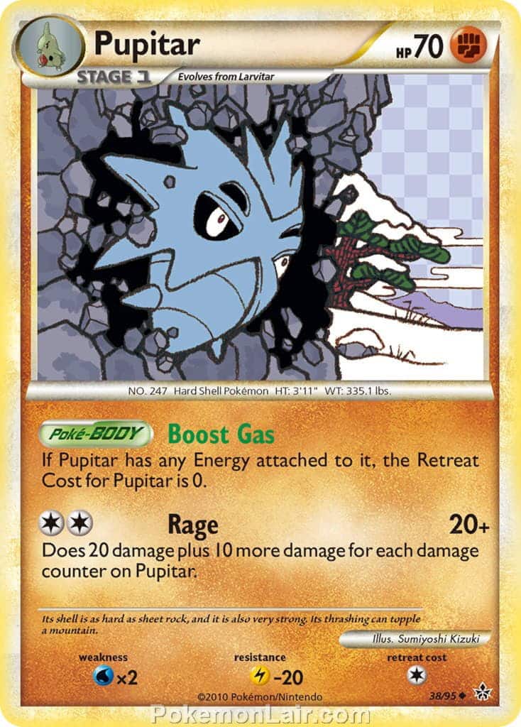 2010 Pokemon Trading Card Game HeartGold SoulSilver Unleashed Set – 38 Pupitar