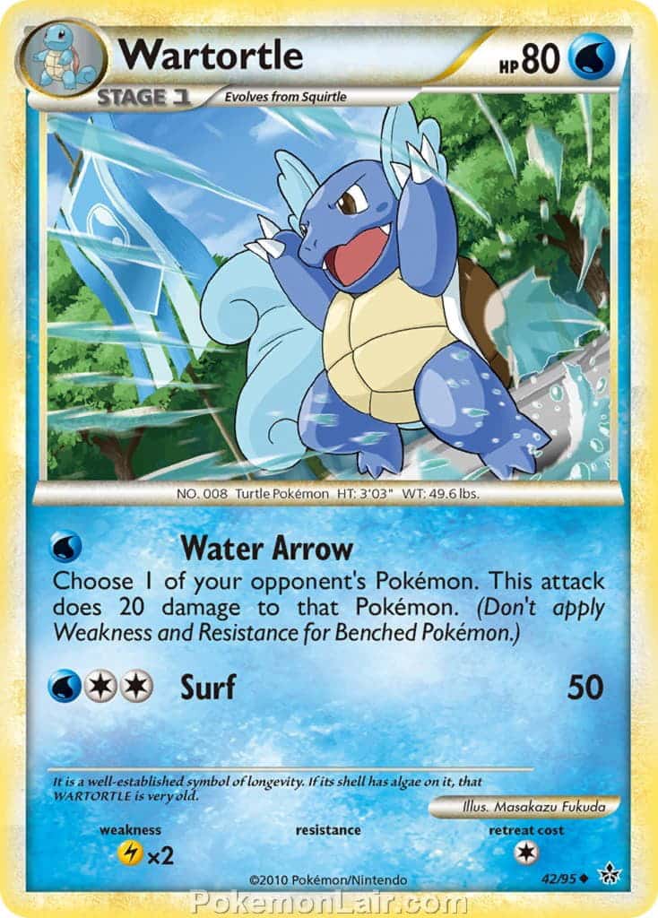 2010 Pokemon Trading Card Game HeartGold SoulSilver Unleashed Set – 42 Wartortle