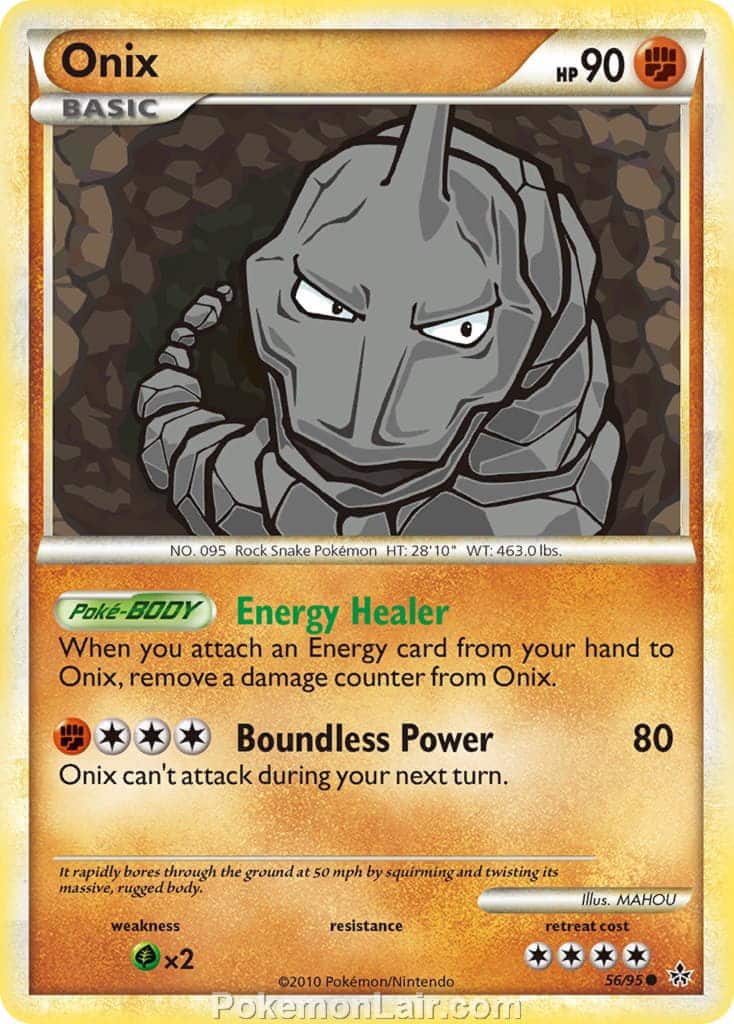 2010 Pokemon Trading Card Game HeartGold SoulSilver Unleashed Set – 56 Onix