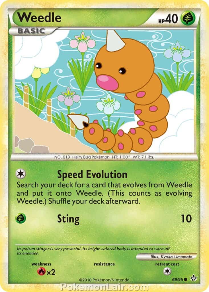 2010 Pokemon Trading Card Game HeartGold SoulSilver Unleashed Set – 69 Weedle