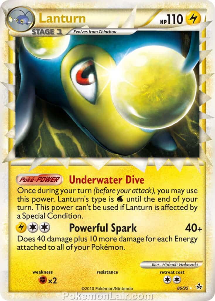 2010 Pokemon Trading Card Game HeartGold SoulSilver Unleashed Set – 86 Lanturn