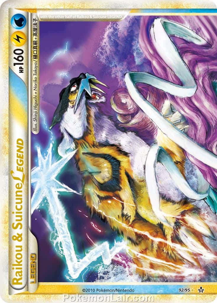 2010 Pokemon Trading Card Game HeartGold SoulSilver Unleashed Set – 92 Raikou Suicune Legend