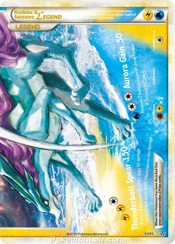 2010 Pokemon Trading Card Game HeartGold SoulSilver Unleashed Set – 93 Raikou Suicune Legend