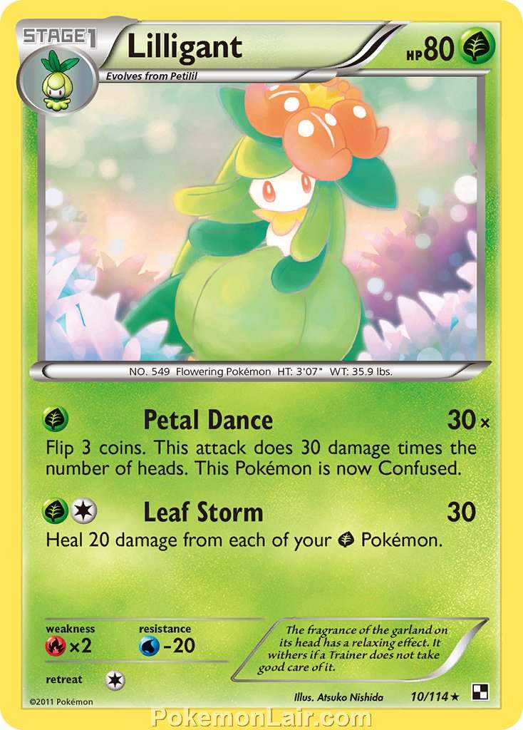 2011 Pokemon Trading Card Game Black and White Price List –10 Lilligant