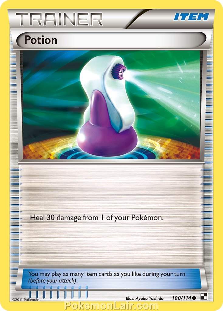 2011 Pokemon Trading Card Game Black and White Price List –100 Potion