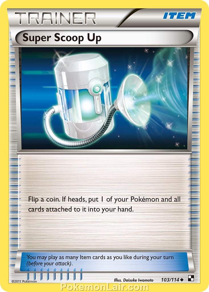 2011 Pokemon Trading Card Game Black and White Price List –103 Super Scoop Up