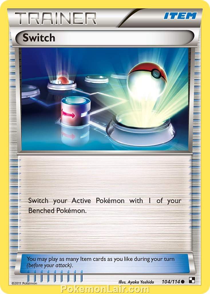 2011 Pokemon Trading Card Game Black and White Price List –104 Switch
