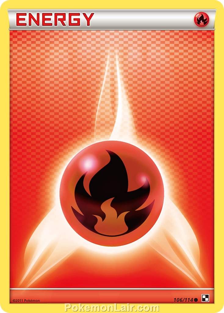 2011 Pokemon Trading Card Game Black and White Price List –106 Fire Energy