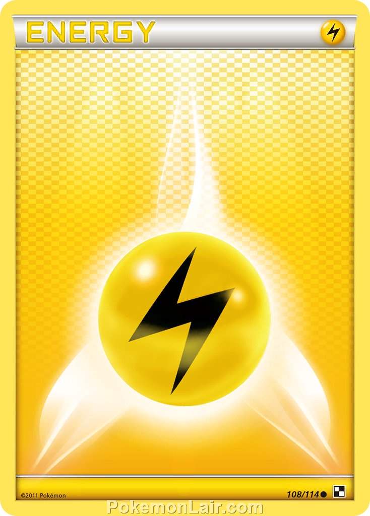 2011 Pokemon Trading Card Game Black and White Price List –108 Lightning Energy