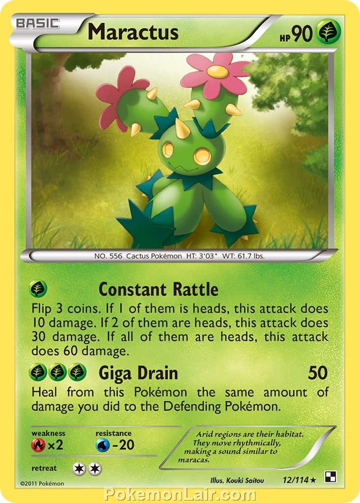 2011 Pokemon Trading Card Game Black and White Price List –12 Maractus