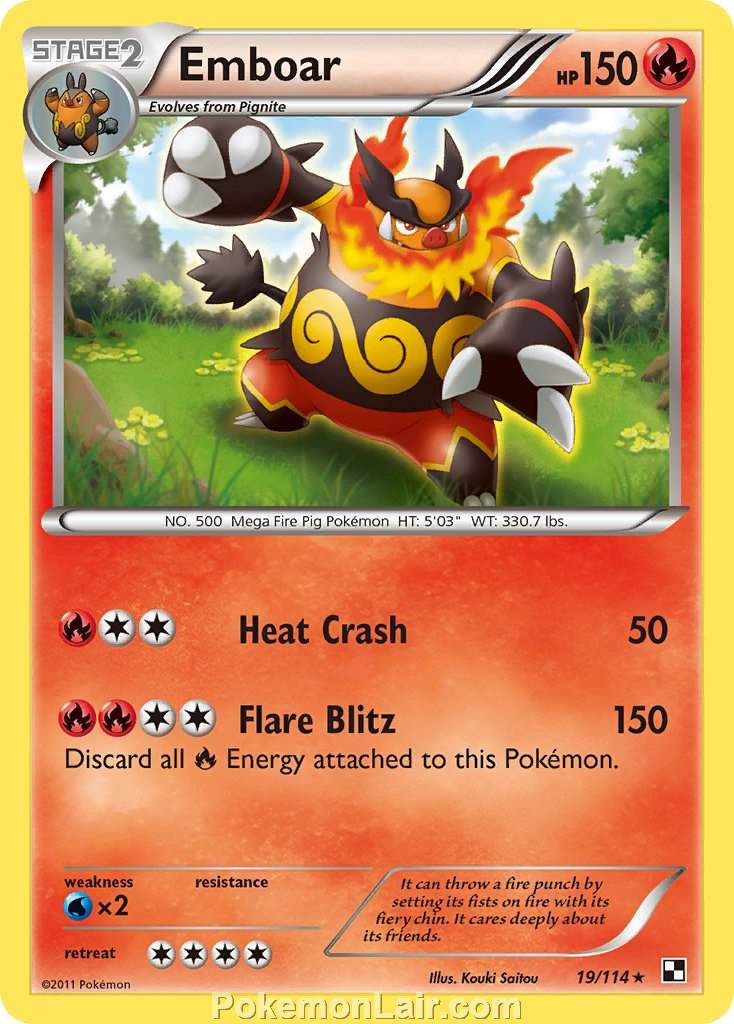 2011 Pokemon Trading Card Game Black and White Price List –19 Emboar