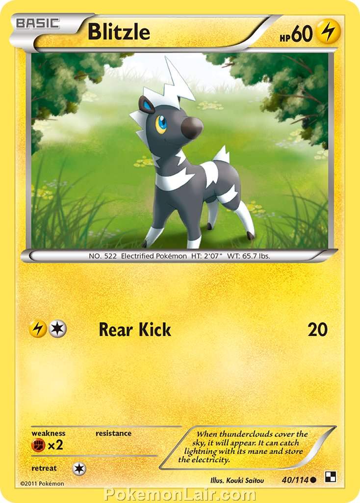 2011 Pokemon Trading Card Game Black and White Price List –40 Blitzle