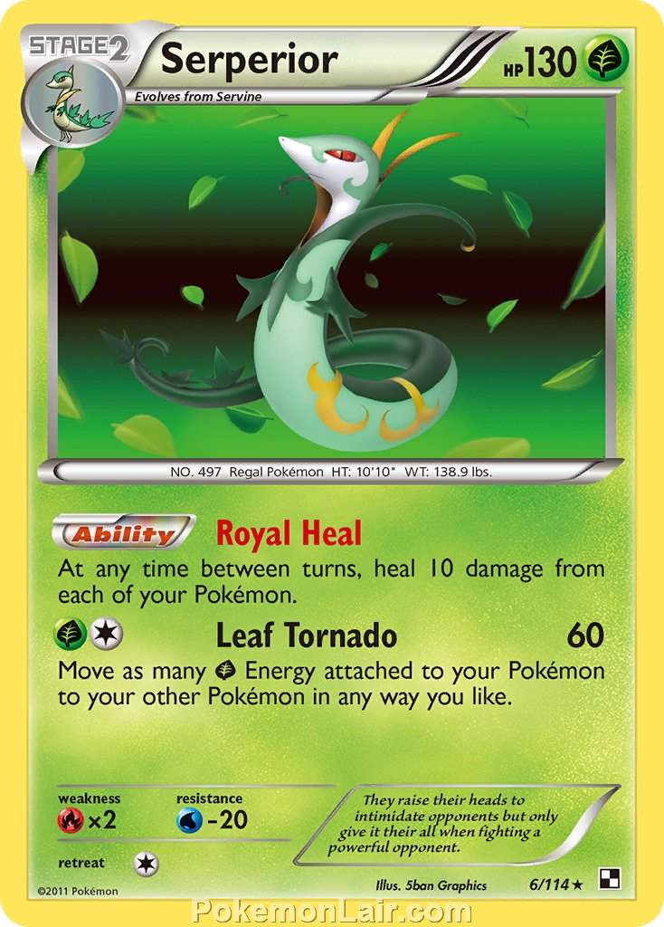 2011 Pokemon Trading Card Game Black and White Price List –6 Serperior