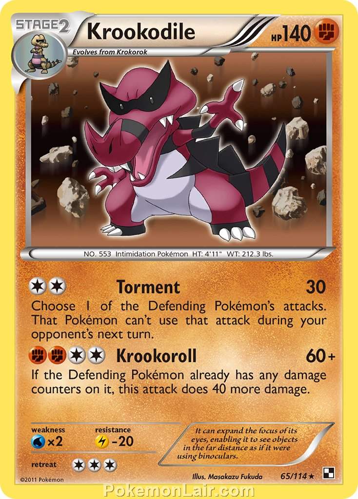 2011 Pokemon Trading Card Game Black and White Price List –65 Krookodile