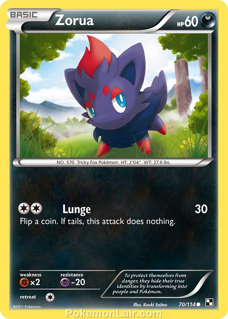 2011 Pokemon Trading Card Game Black and White Price List –70 Zorua