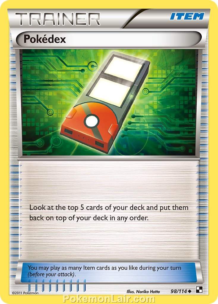 2011 Pokemon Trading Card Game Black and White Price List –98 Pokedex