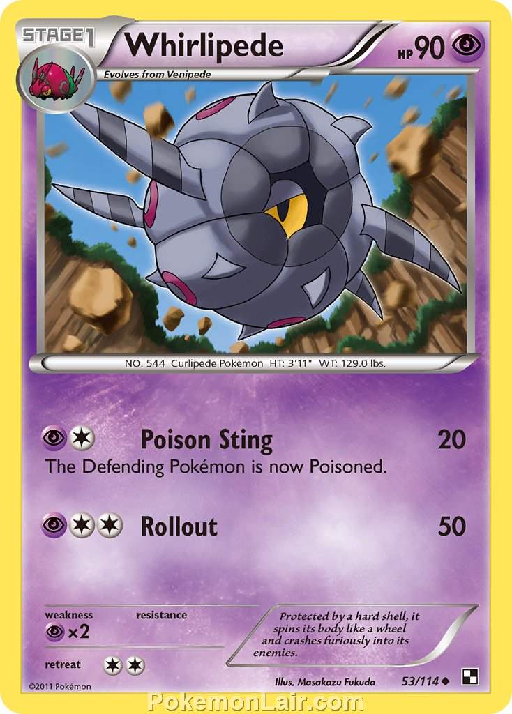 2011 Pokemon Trading Card Game Black and White Set –53 Whirlipede