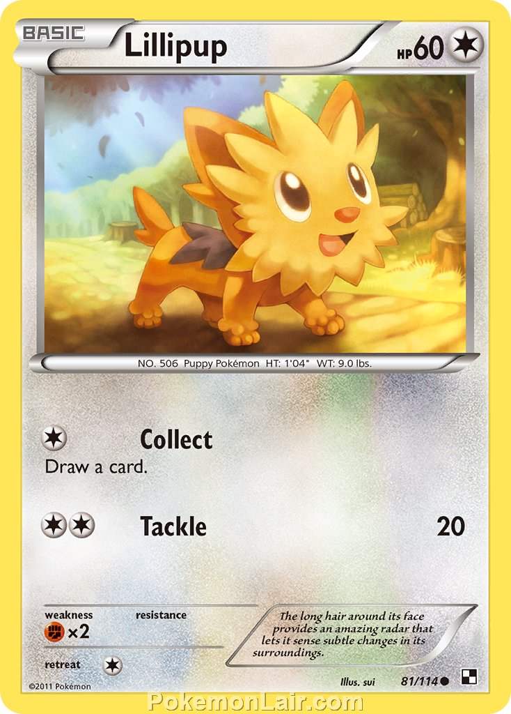 2011 Pokemon Trading Card Game Black and White Set –81 Lillipup