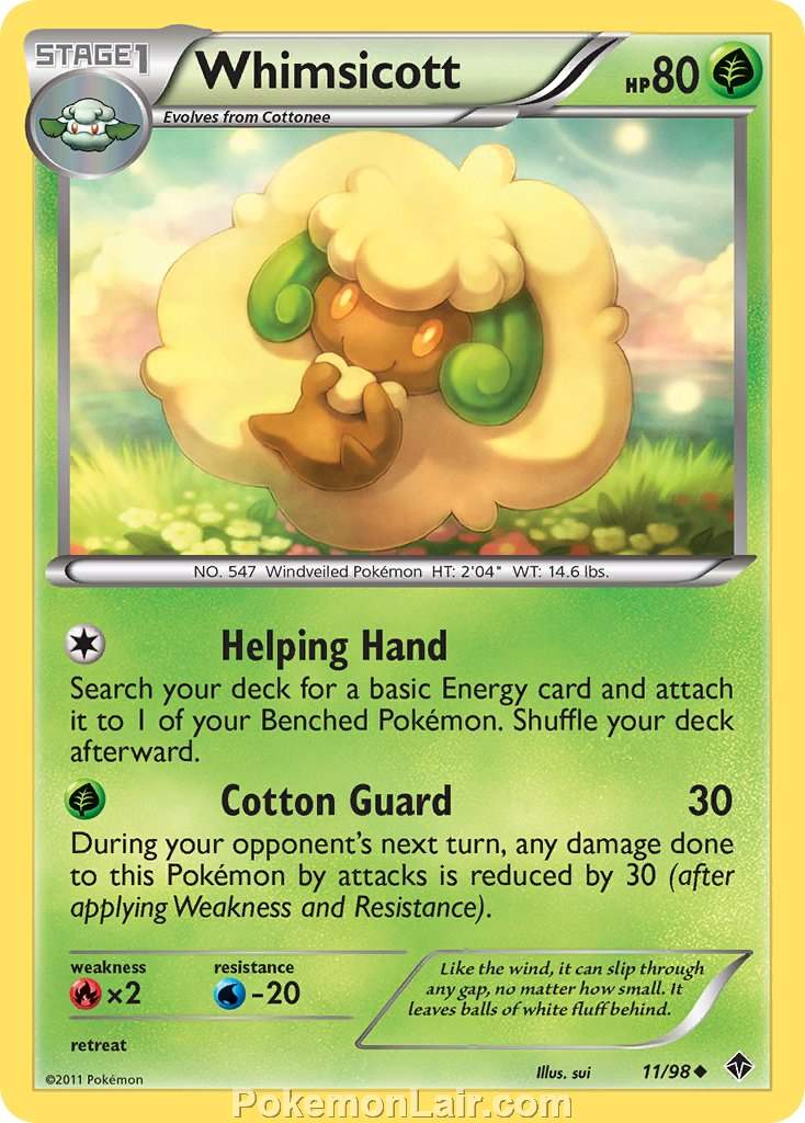 2011 Pokemon Trading Card Game Emerging Powers Price List – 11 Whimsicott