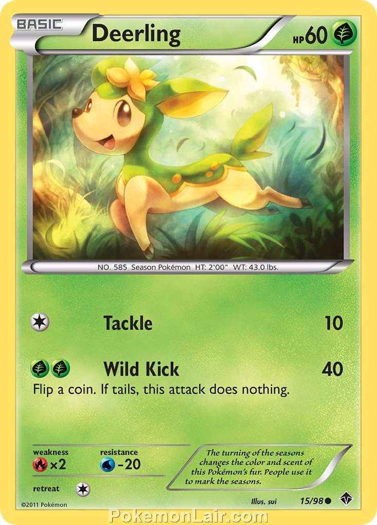 2011 Pokemon Trading Card Game Emerging Powers Price List – 15 Deerling