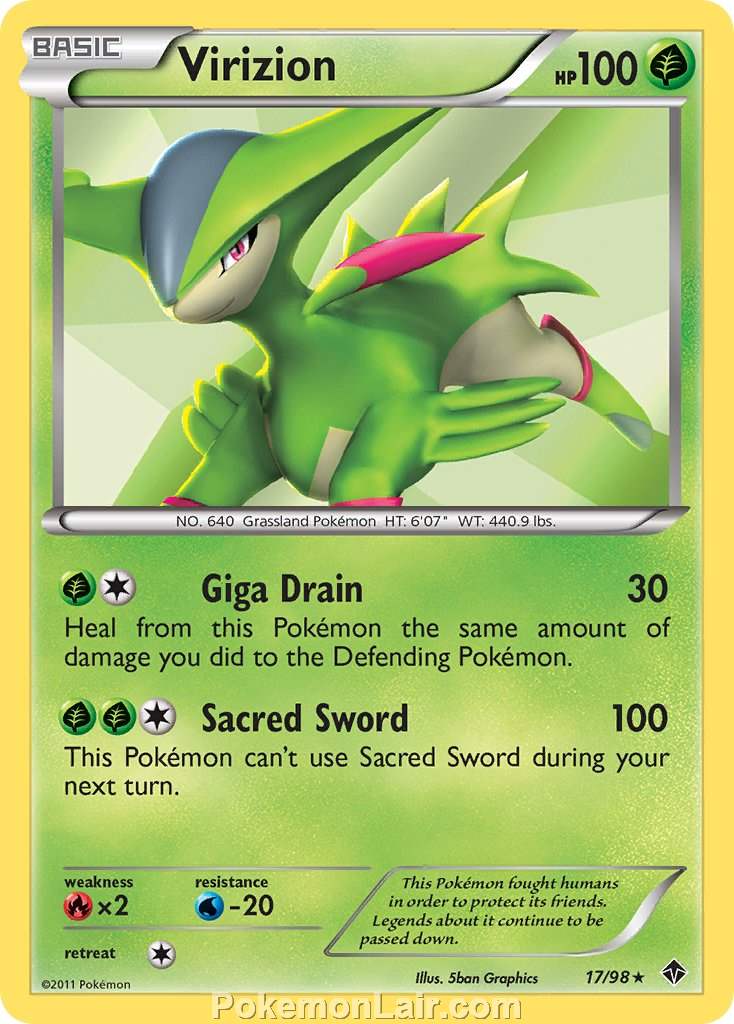 2011 Pokemon Trading Card Game Emerging Powers Price List – 17 Virizion