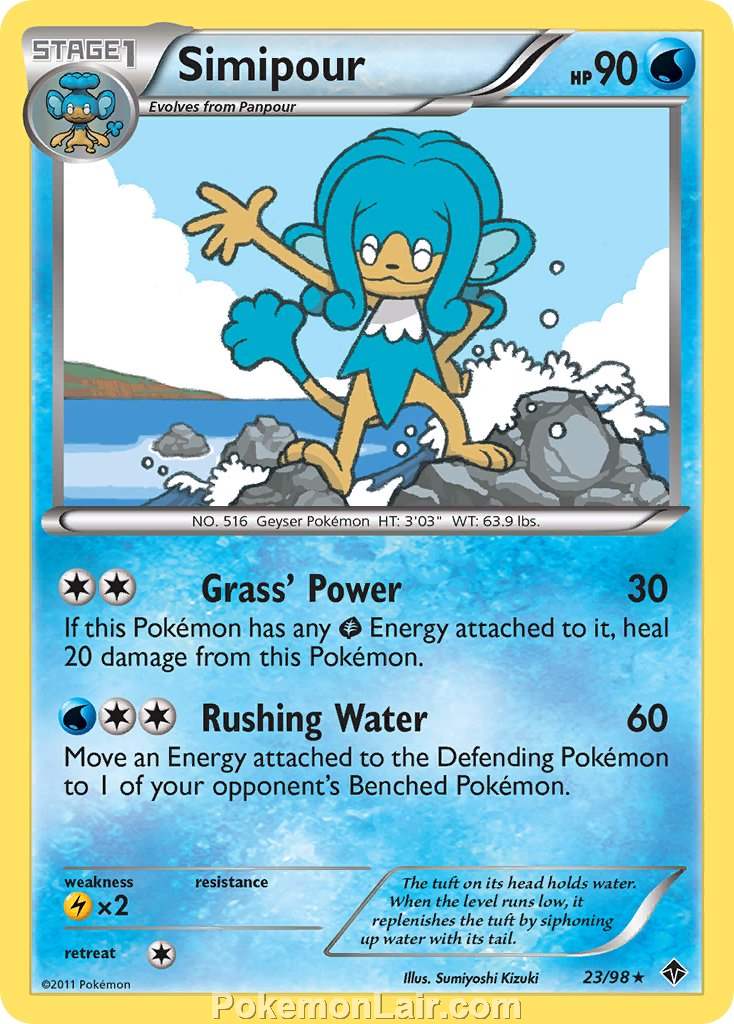 2011 Pokemon Trading Card Game Emerging Powers Price List – 23 Simipour