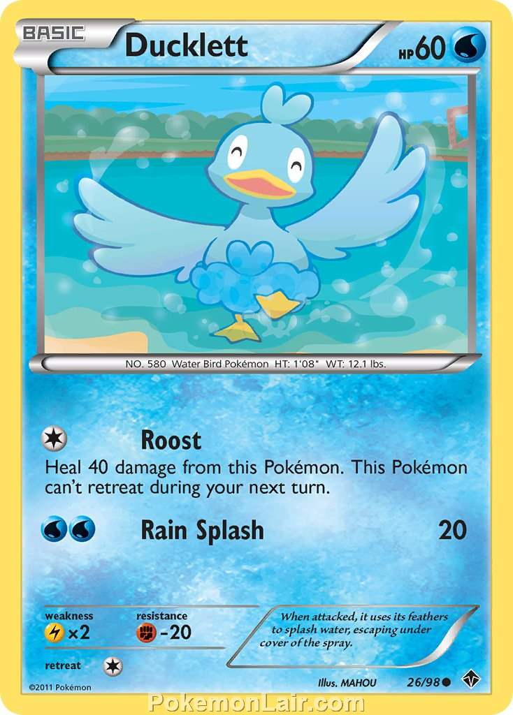 2011 Pokemon Trading Card Game Emerging Powers Price List – 26 Ducklett