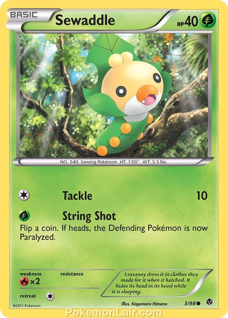 2011 Pokemon Trading Card Game Emerging Powers Price List – 3 Sewaddle