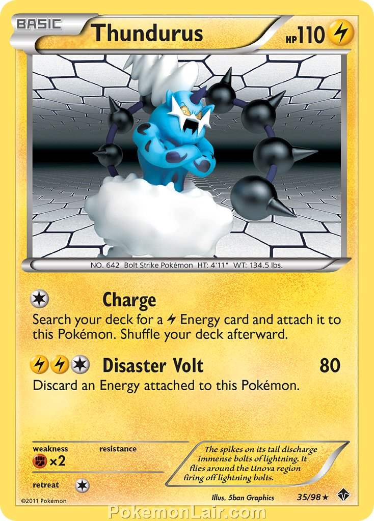 2011 Pokemon Trading Card Game Emerging Powers Price List – 35 Thundurus