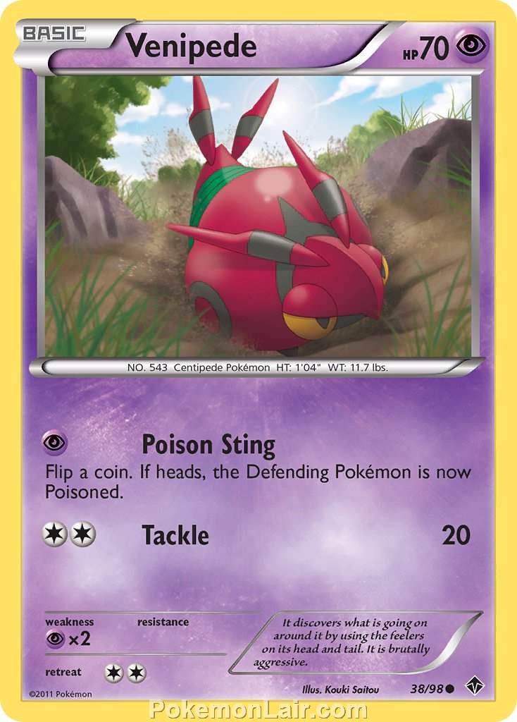 2011 Pokemon Trading Card Game Emerging Powers Price List – 38 Venipede