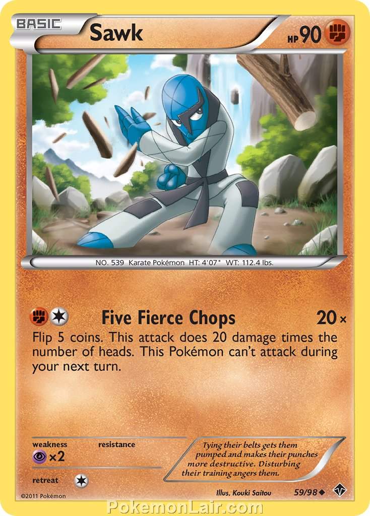 2011 Pokemon Trading Card Game Emerging Powers Price List – 59 Sawk