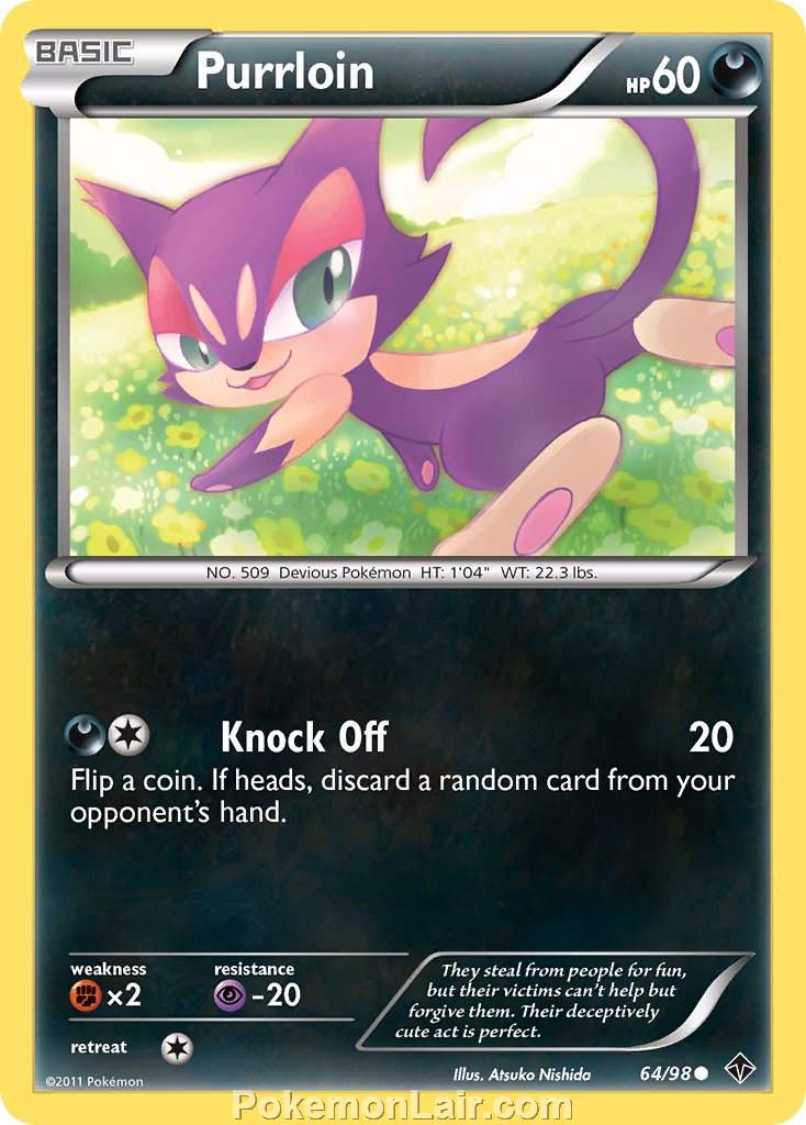 2011 Pokemon Trading Card Game Emerging Powers Price List – 64 Purrloin