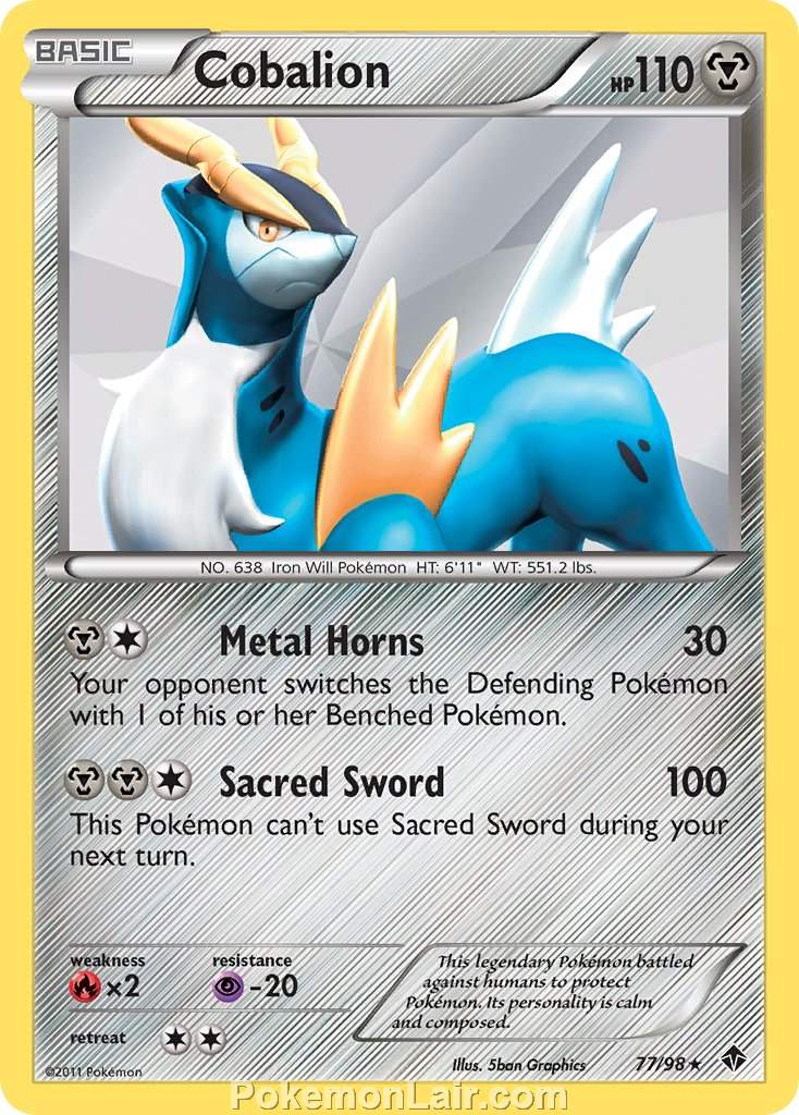 2011 Pokemon Trading Card Game Emerging Powers Price List – 77 Cobalion