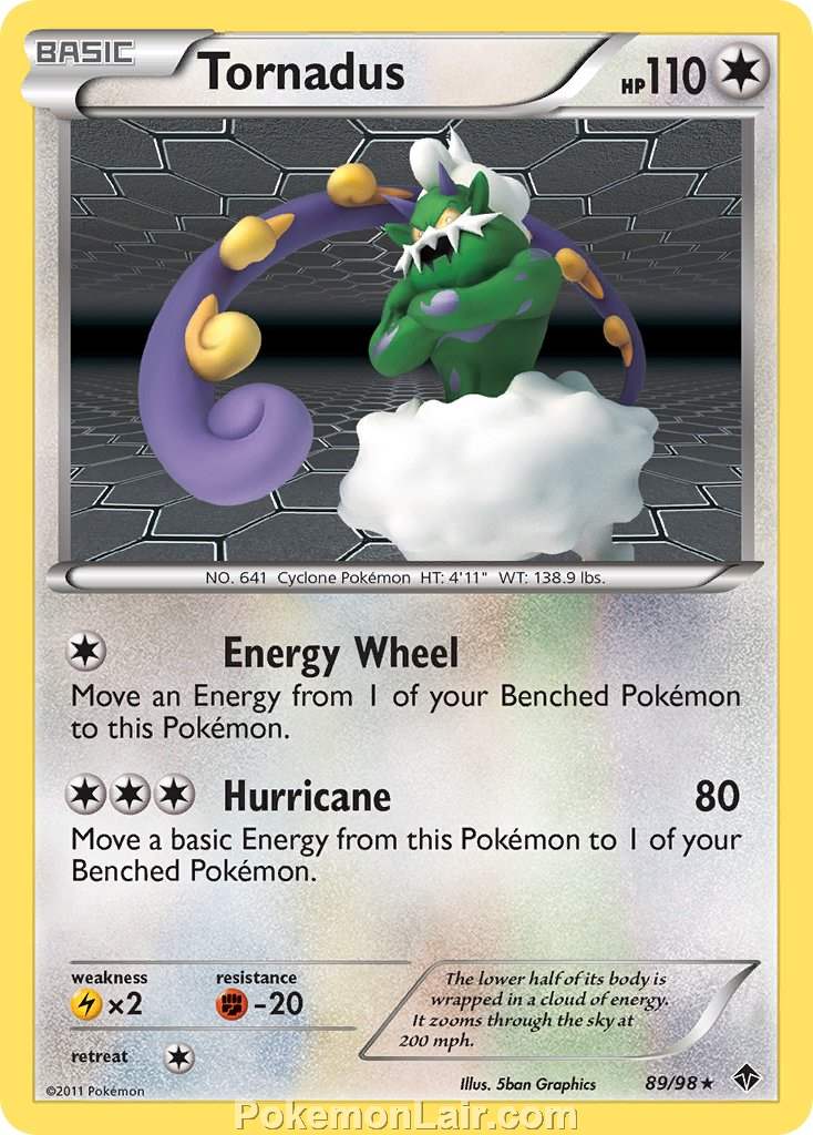 2011 Pokemon Trading Card Game Emerging Powers Price List – 89 Tornadus