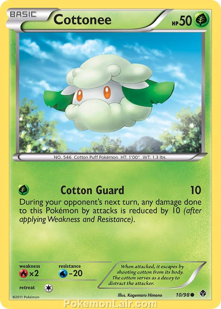 2011 Pokemon Trading Card Game Emerging Powers Set – 10 Cottonee