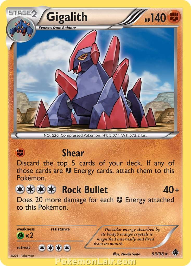 2011 Pokemon Trading Card Game Emerging Powers Set – 53 Gigalith