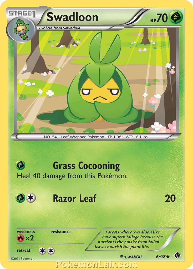 2011 Pokemon Trading Card Game Emerging Powers Set – 6 Swadloon