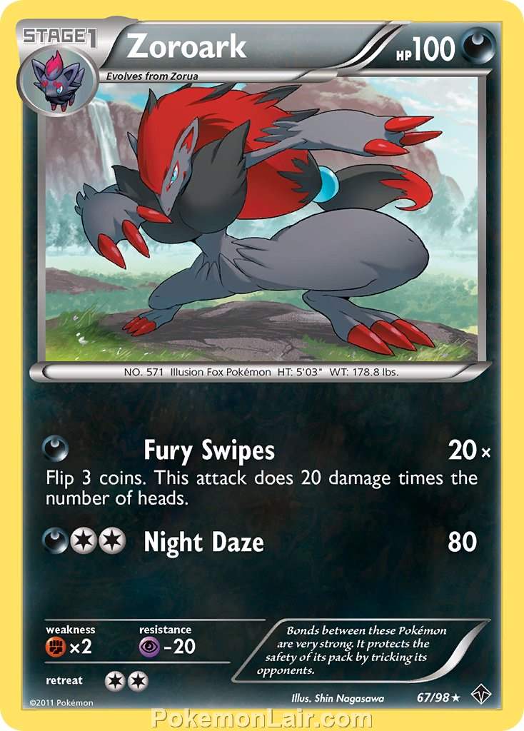 2011 Pokemon Trading Card Game Emerging Powers Set – 67 Zoroark