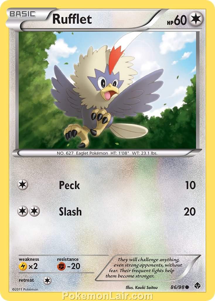 2011 Pokemon Trading Card Game Emerging Powers Set – 86 Rufflet