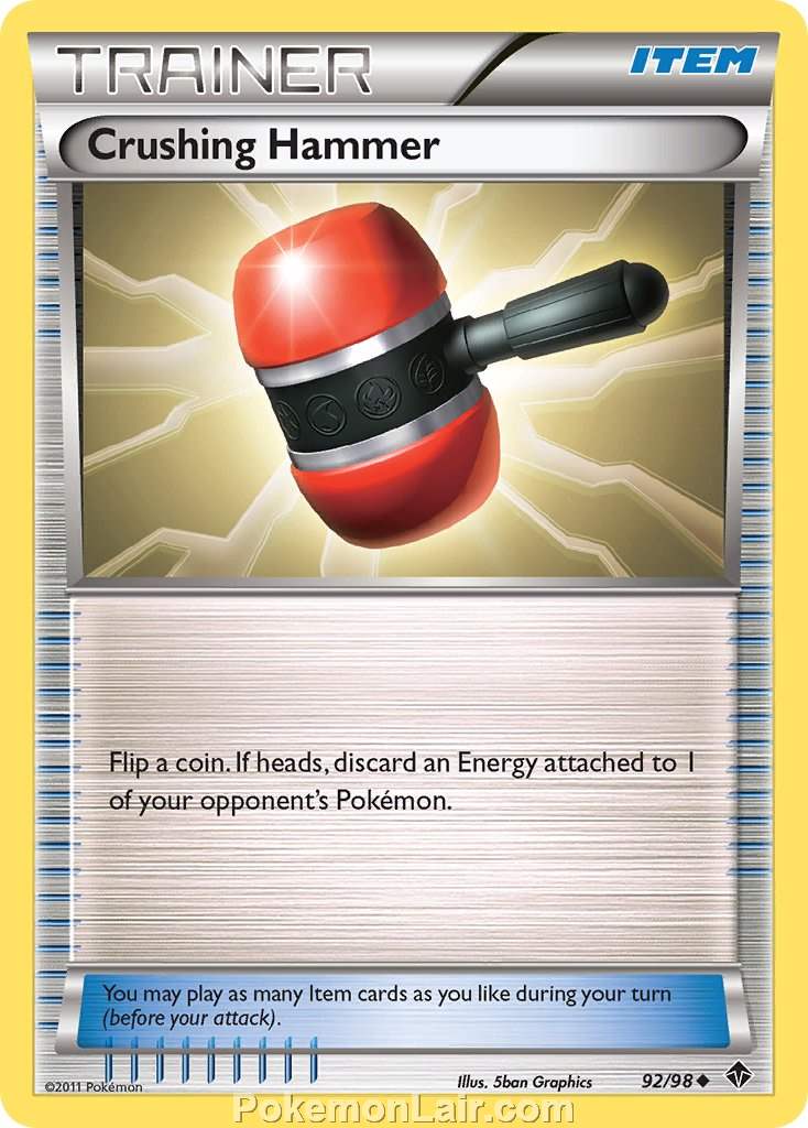 2011 Pokemon Trading Card Game Emerging Powers Set – 92 Crushing Hammer