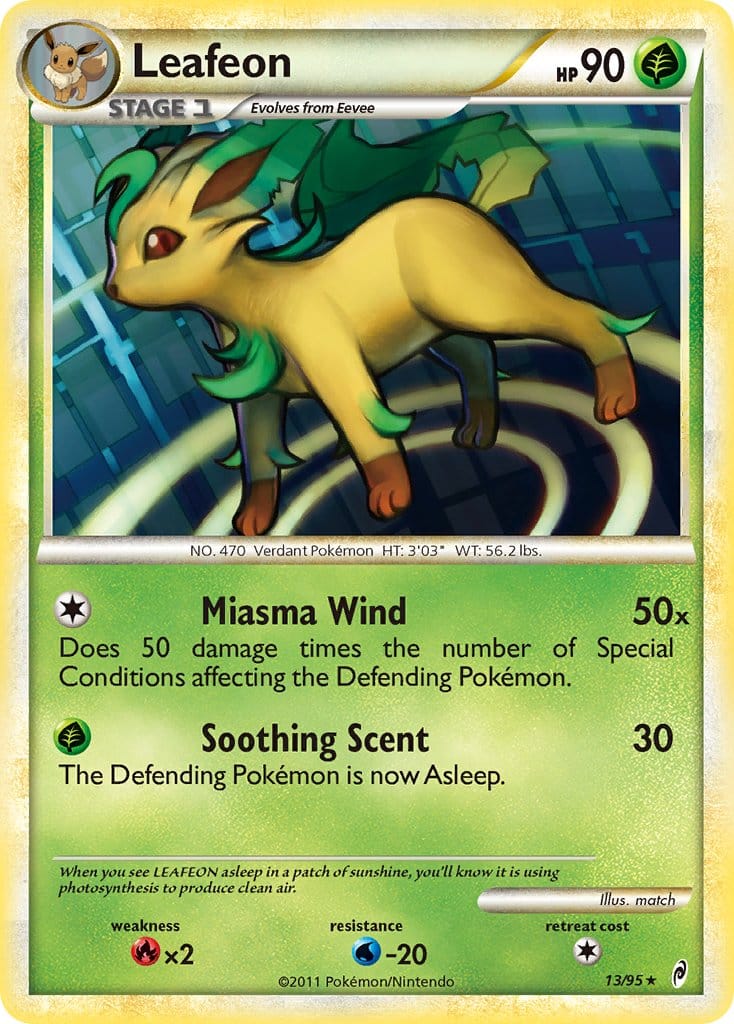 2011 Pokemon Trading Card Game HeartGold SoulSilver Call Of Legends Price List – 13 Leafeon